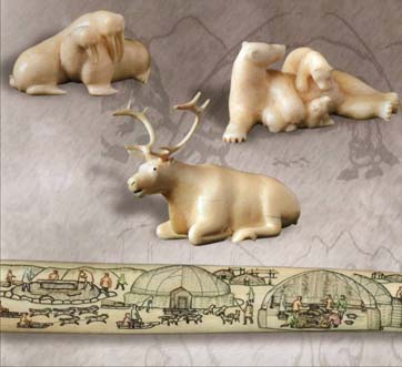 Скульптуры из моржовой кости
